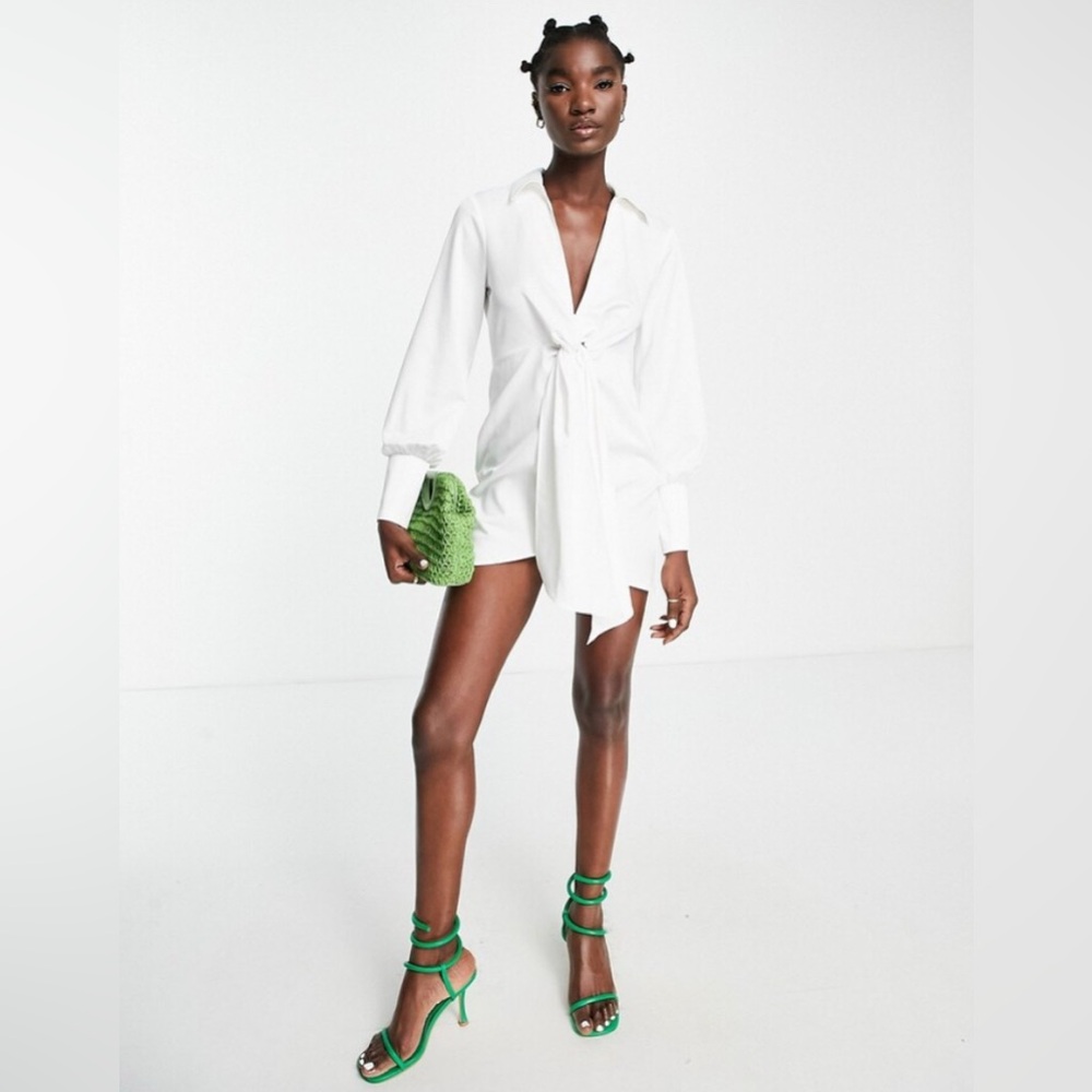 Topshop White Long Sleeve Dress